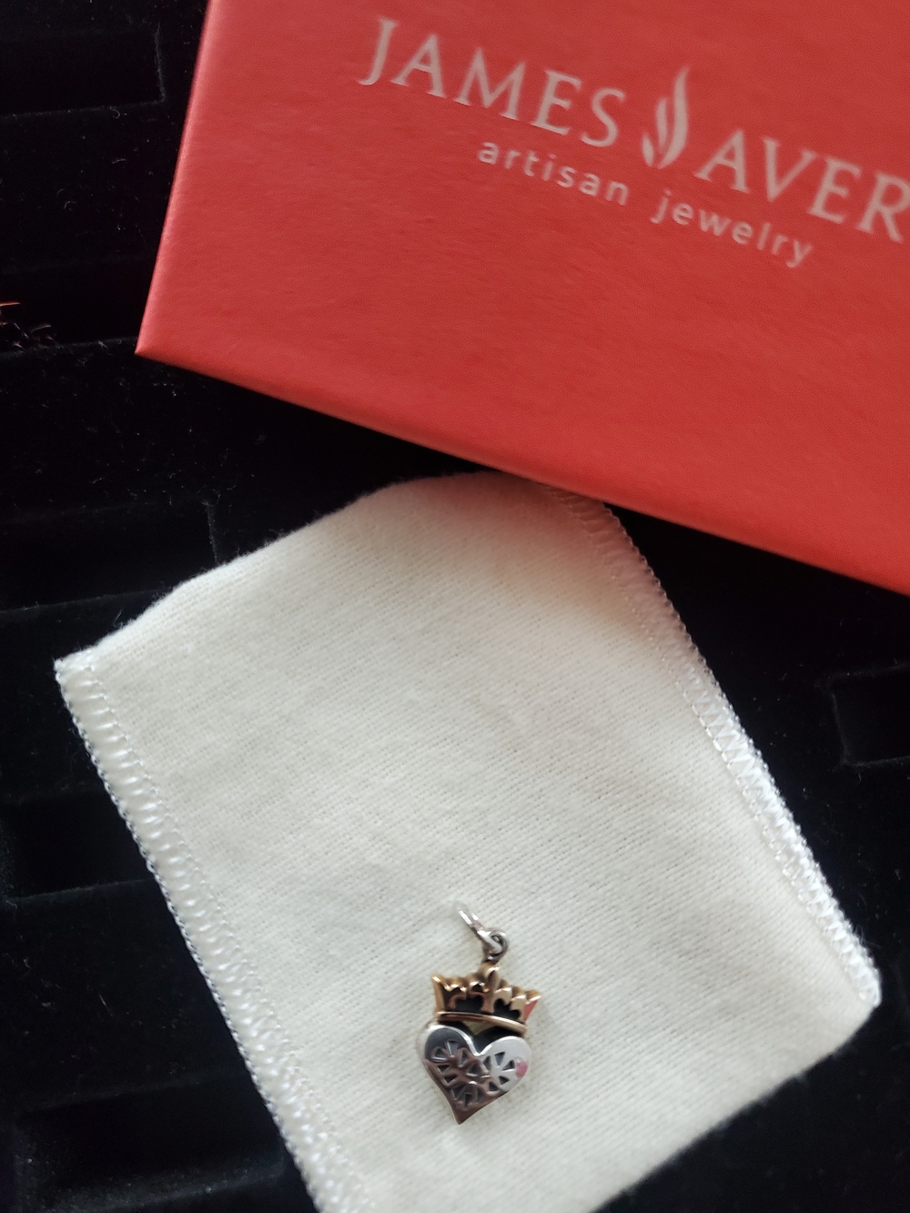 James Avery Two-Tone Crowned Heart Pendant - Silver & Gold Accents